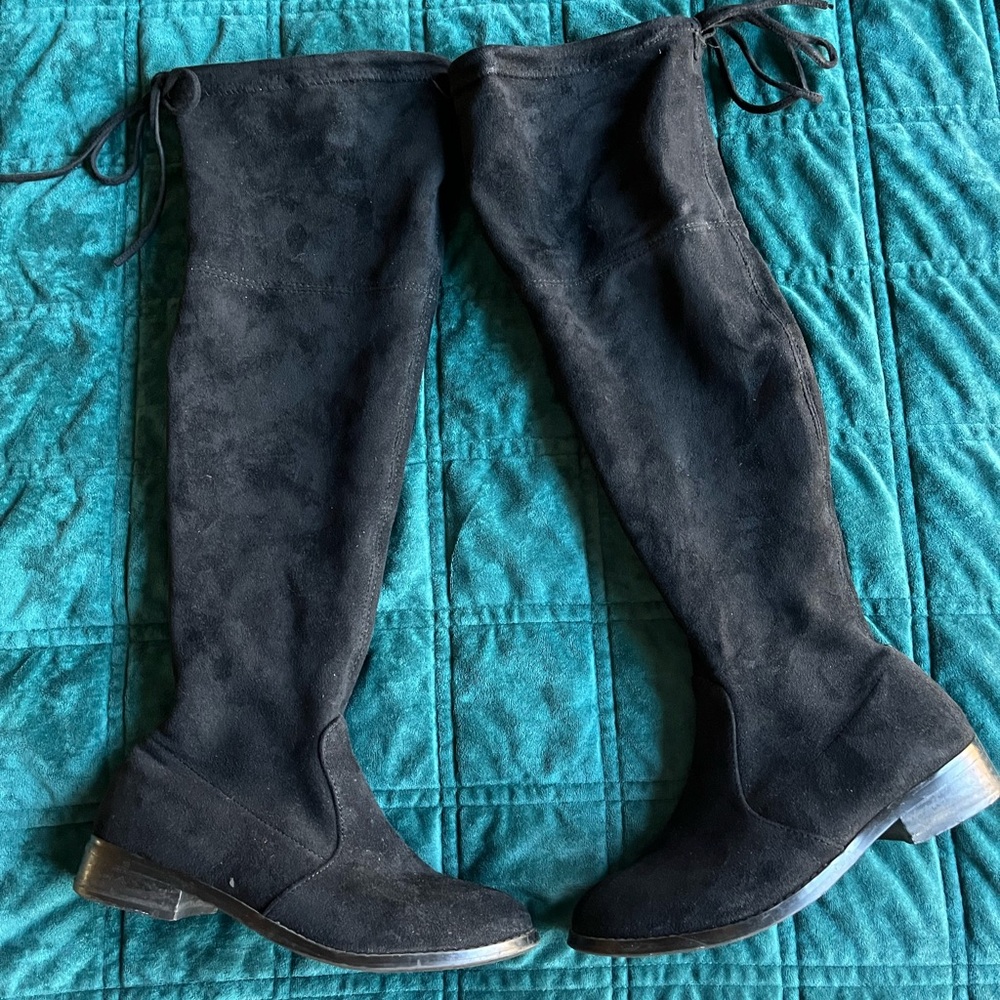 Boutique (Apricot Lane) Black Suede Over-the-Knee Boots